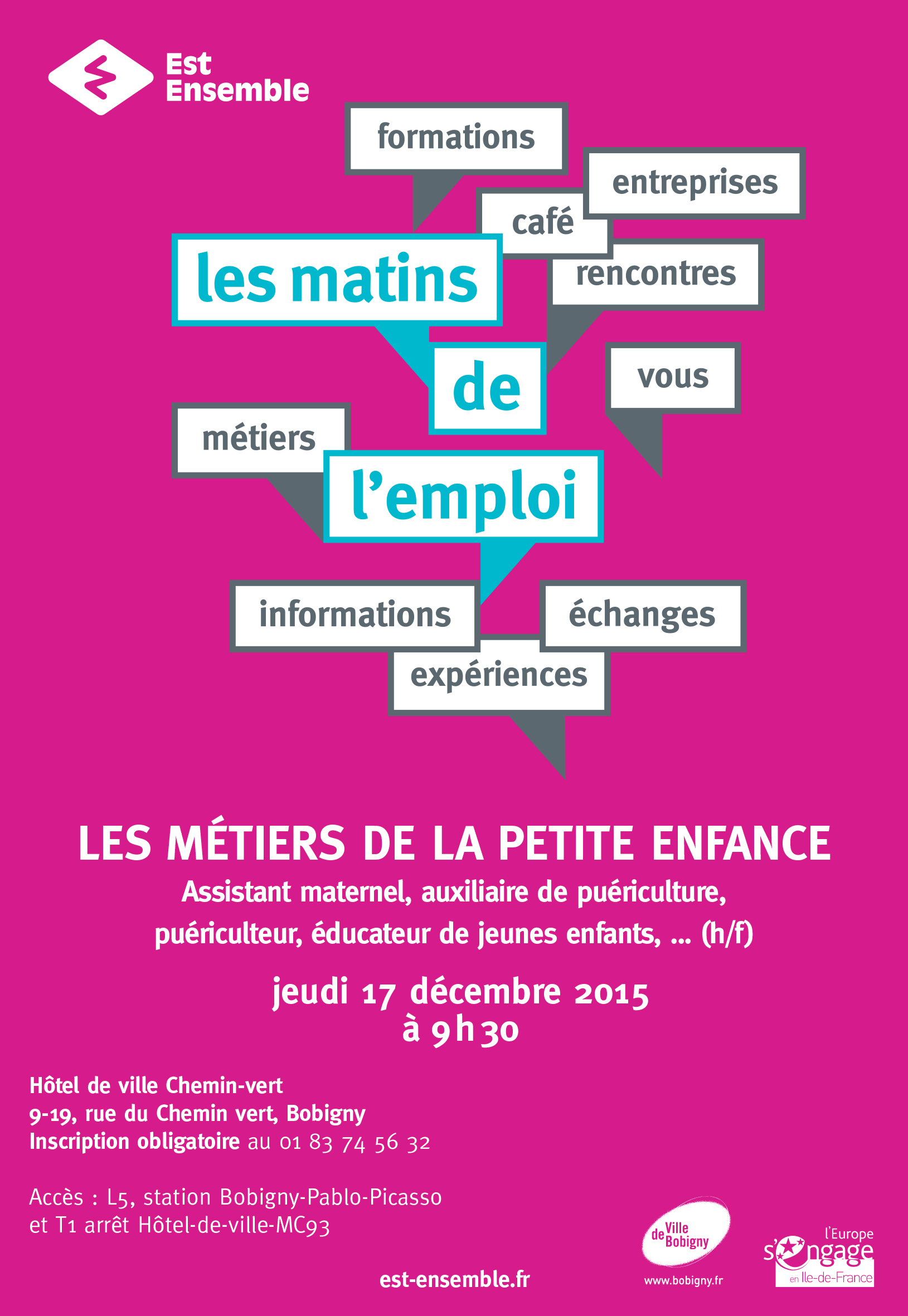 LES MATINS DE L'EMPLOI : les metiers de la petite enfance | Est Ensemble
