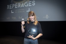 Caroline Capelle, réalisatrice du film "Dans la terrible jungle" avec Caroline Capelle, a reçu samedi le Prix Repérages 2019 sur la scène du Cinéma Le Méliès ! Photo © Hervé Boutet / Est Ensemble