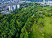 Vue aérienne du parc des Beaumonts - crédit : Est Ensemble / DCOMDRONE