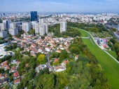 Vue aérienne du parc Jean Moulin à Bagnolet