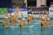 Entraînement de l'équipe de France dans le bassin du stade nautique Maurice Thorez en 2018. © Est Ensemble / Communication